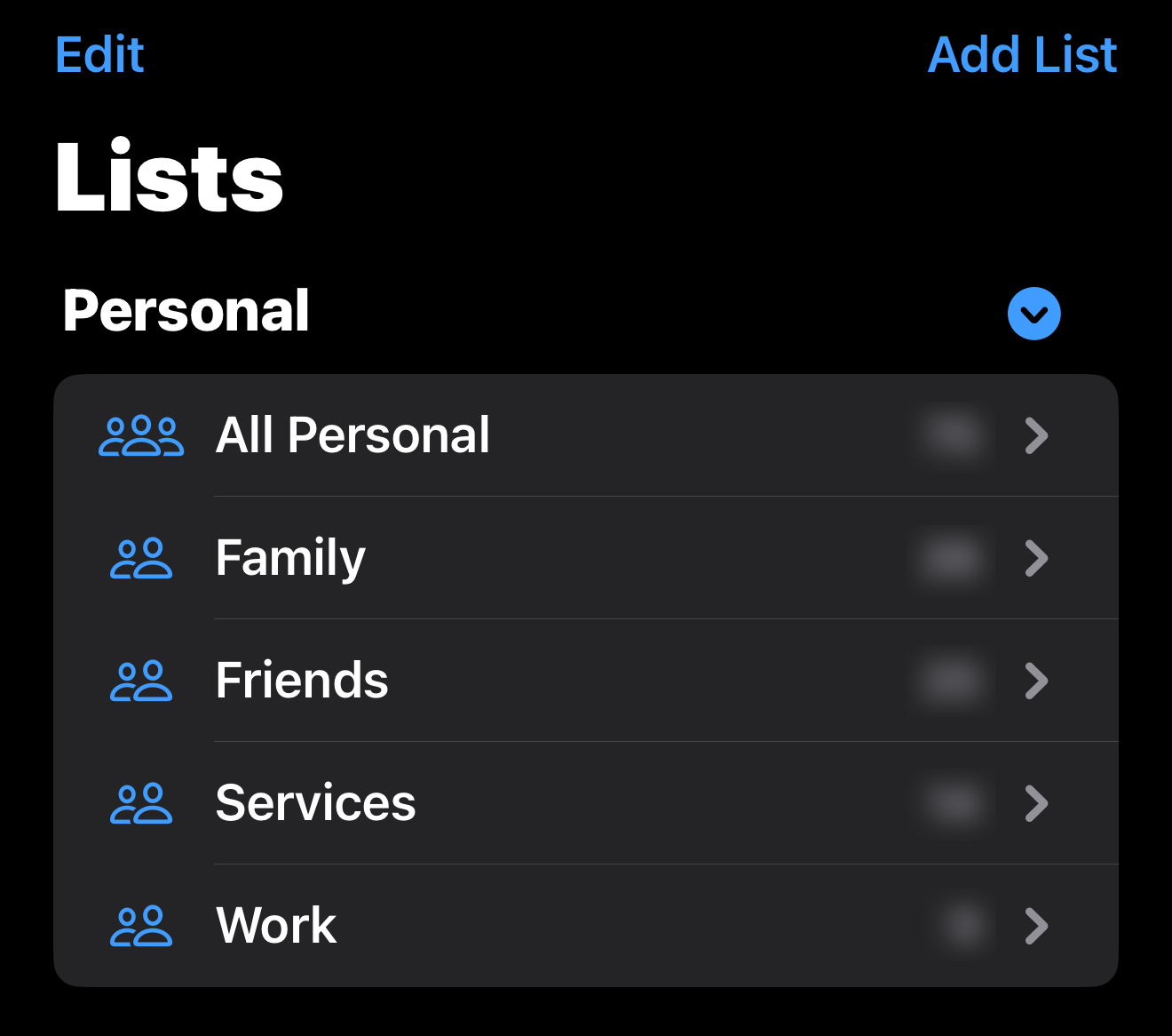 Contact groups on iOS